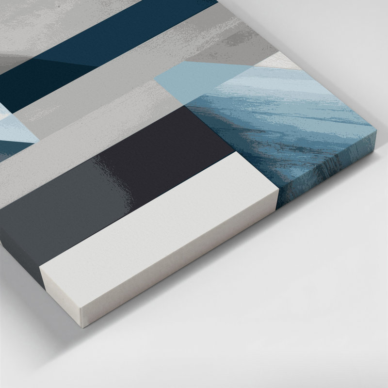 Minimalisme 44, art mural bleu sur toile, H 12 po x l 12 po