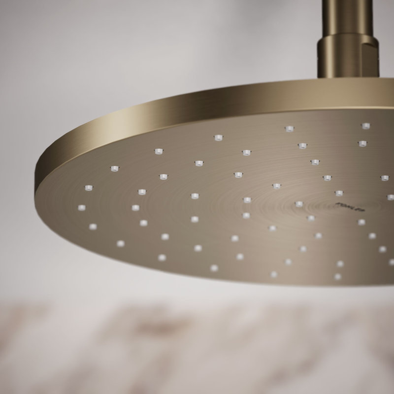 Contemporary Multi Function Rain Shower Head, Vibrant Brushed Bronze, Square, 1.75 GPM