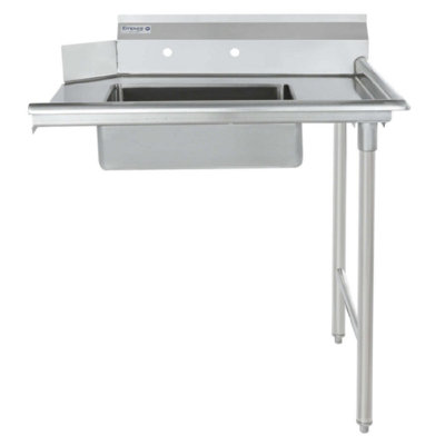 Empura 36" Wide Stainless Steel Soiled Dishtable with Backsplash | Straight Design Right Hand Side Commercial Worktop table for Restaurant Diner Cafeteria Kitchen | 36"W x 30"D x 41.5"H, 16 Gauge, NSF