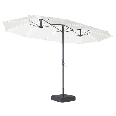Grand parasol d'extérieur double face 15 pi avec base 15 pi