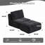 Méridienne simple moderne en mousse à mémoire de forme avec repose-pieds en tissu velours côtelé sans assemblage avec coussins-116723674