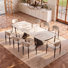 Ensemble de table de salle à manger extensible pour 8, table en pierre frittée 9 pièces avec 8 chaises, grande cuisine moderne et ensemble de salle à manger