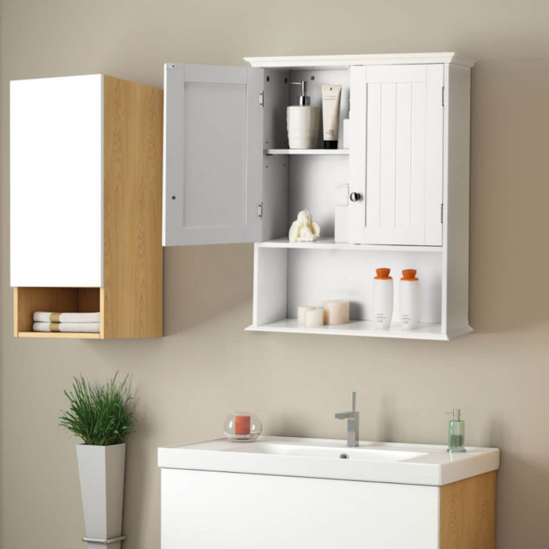 Armoire de salle de bain murale Kajana, Blanc