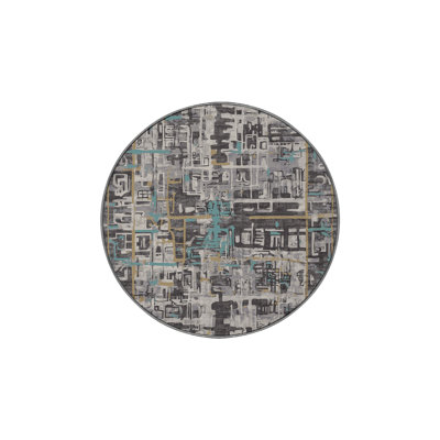 Machine Washable Gray Area Rug