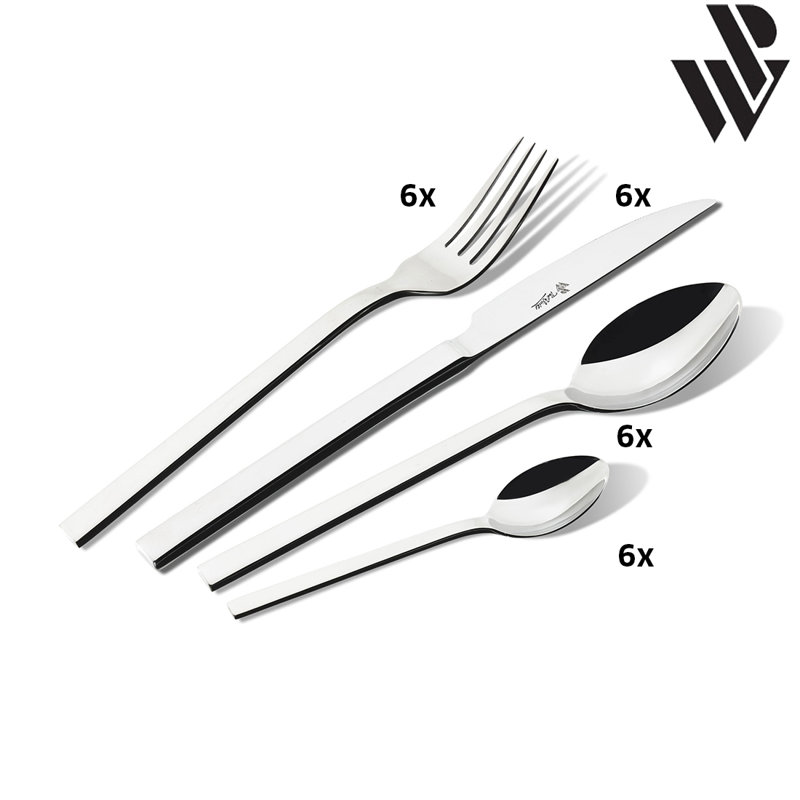 24-Piece 18/10 Stainless Steel Cutlery Set for 6 People