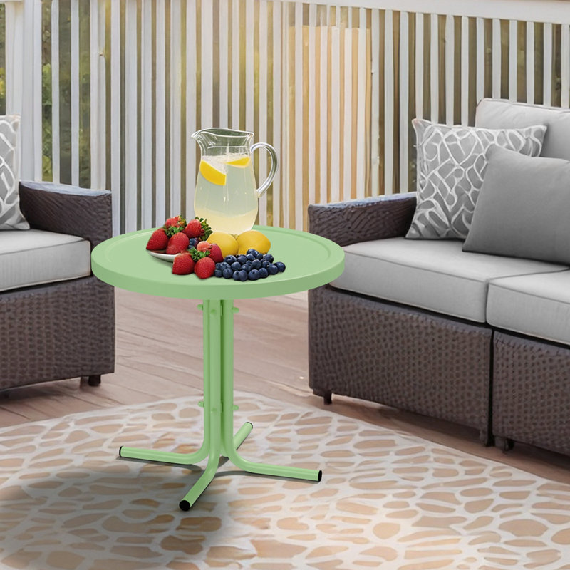 Table d'appoint de patio en acier vert, Vert