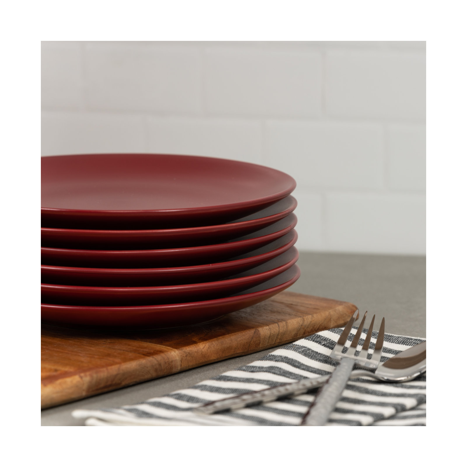 Wazee Matte 7.75" Salad Plate, Red