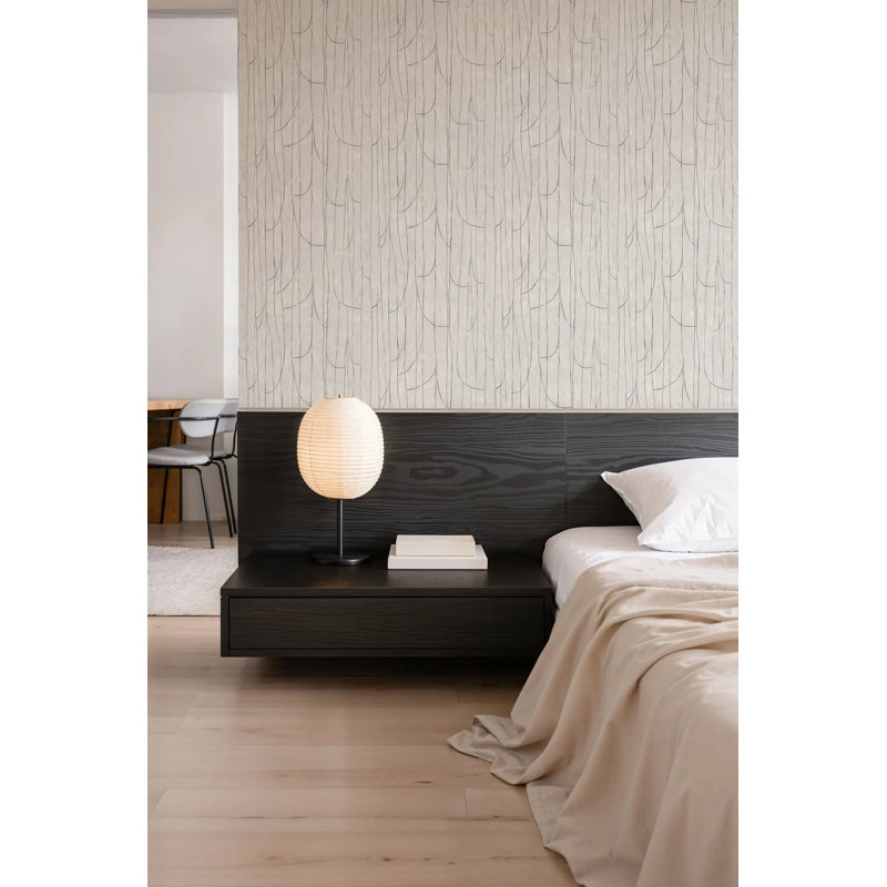 Lingering Lines - Wallpaper, White Stone, Peel & Stick