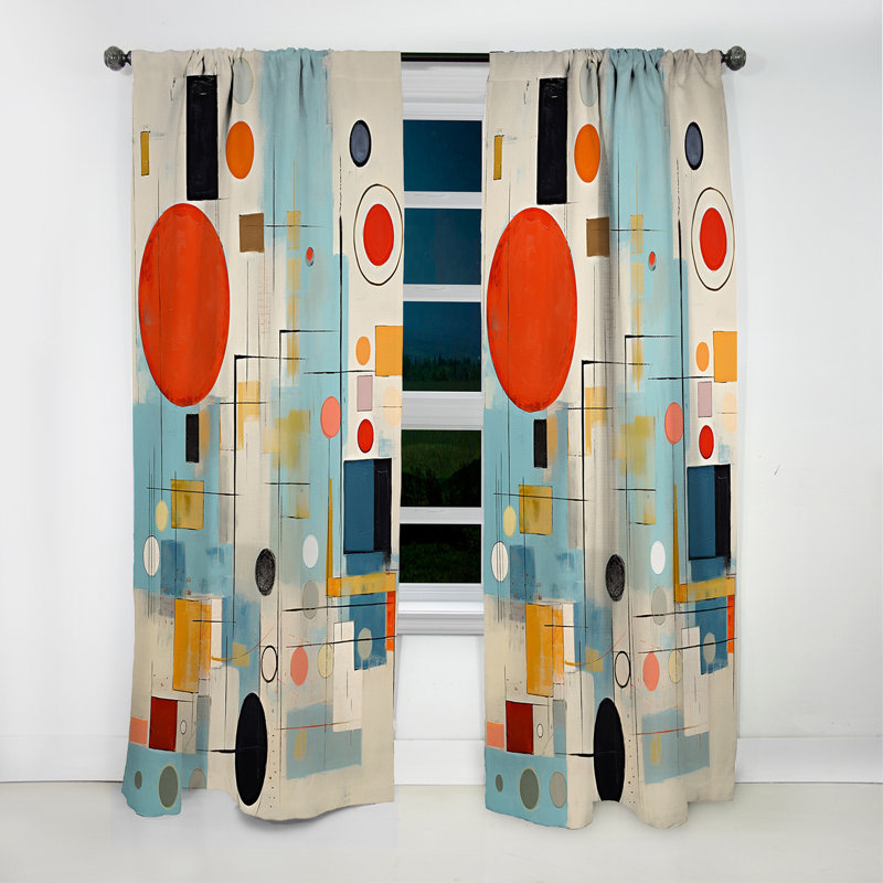 Coakley - Midcentury Abstract Blackout Curtain - 1 Panels, 52" W x 120" L