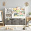 Bibliothèque et bibliothèque pour enfants avec 3 présentoirs pliables en tissu
