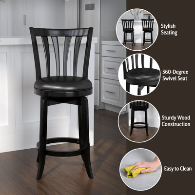 Asharn Swivel Upholstered Counter Stool