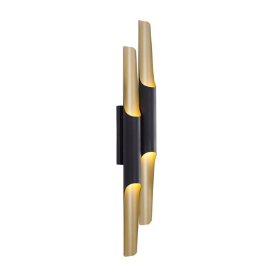 Modern 4 Light Sleek Black and Gold Wall Sconce