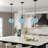 1-Light Dimmable Kitchen Island Glass Pendant Light-1217365674