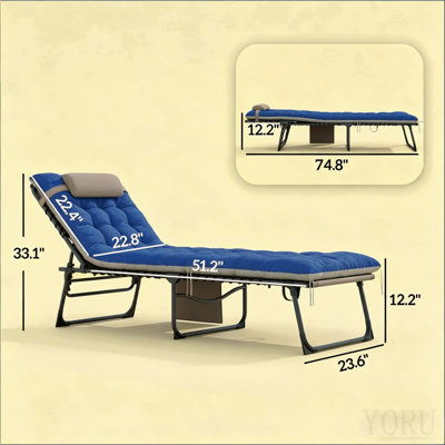 Chaises longues d'extérieur confortables, ensemble de 2 chaises longues pliantes réglables, ensemble de 2 chaises longues d'extérieur, chaises longues pliantes