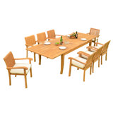 Dicha Outdoor 11 - Piece Teak Dining Set