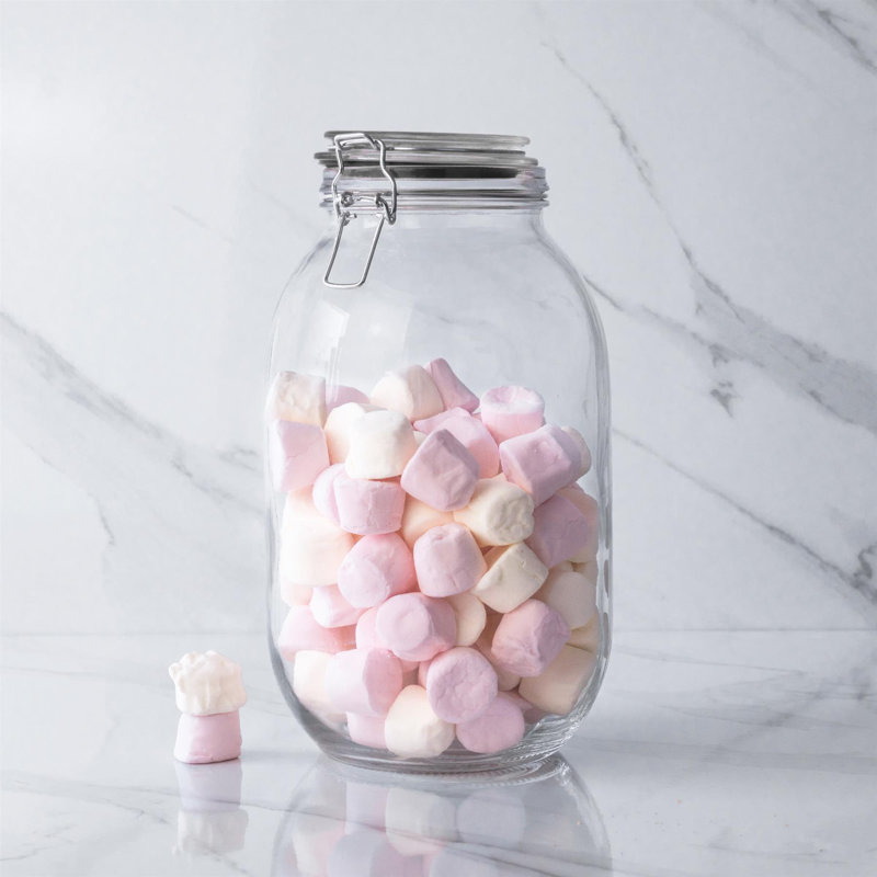 Glass Jar - Set of 3, 26.5cm H x 14.5cm W x 14.5cm D