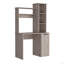 Bureau d'ordinateur Carson avec huche, armoire à une porte, grande surface de travail et tablettes de rangement à 3 niveaux-629704700