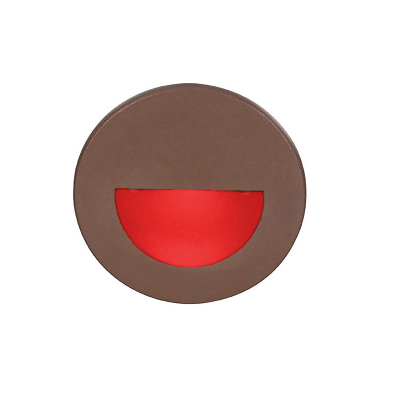 Marchepied intégré en métal à DEL, Bronze, Rouge