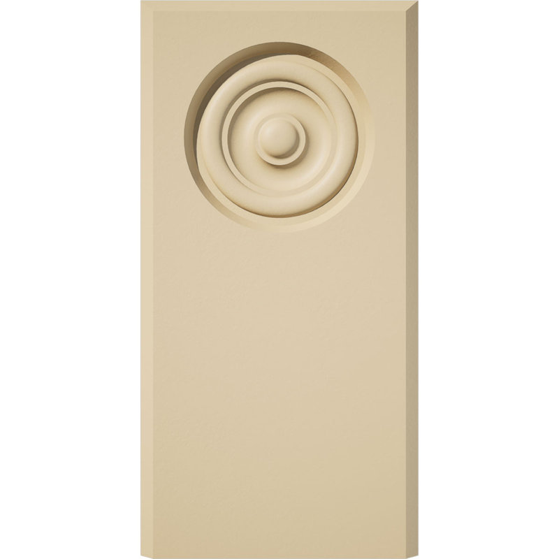 Foster Bullseye Plinth Block with Beveled Edge, 10" H x 5" W x 1" D