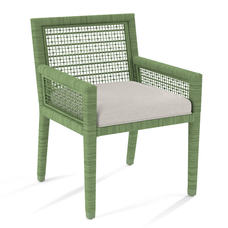 Chaise avec accoudoirs Glinda, Performance texturée blanche; 0865-91, Céleri