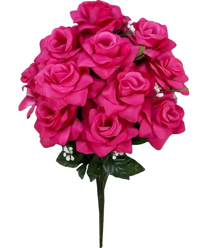 14 tiges de rosier, Velours, H 19 po x l 10,5 po x P 5,5 po
