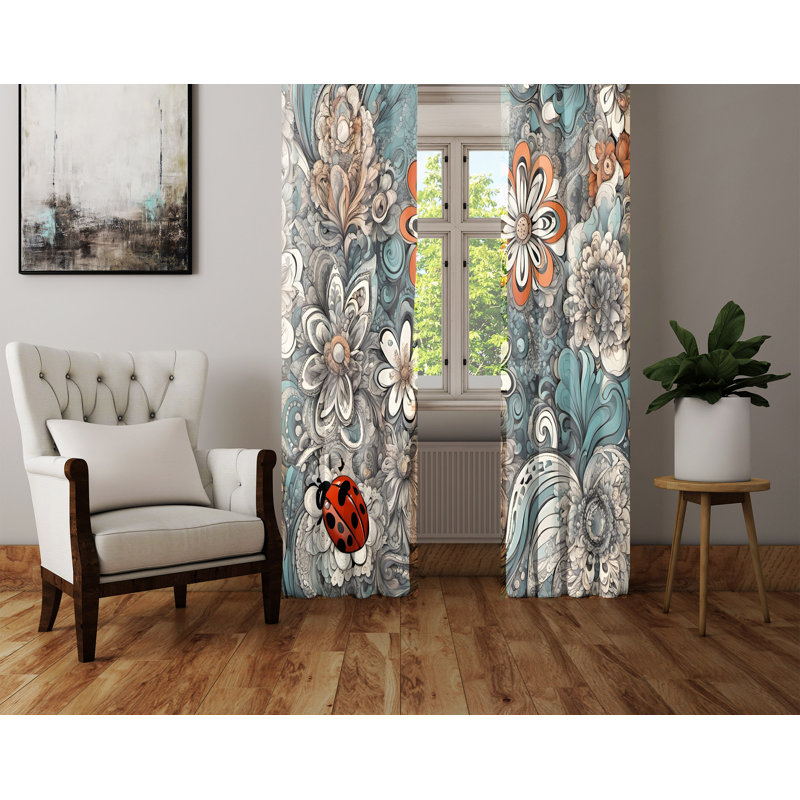 Paire de rideaux semi-transparents Capucine, L 20 po x L 82 po