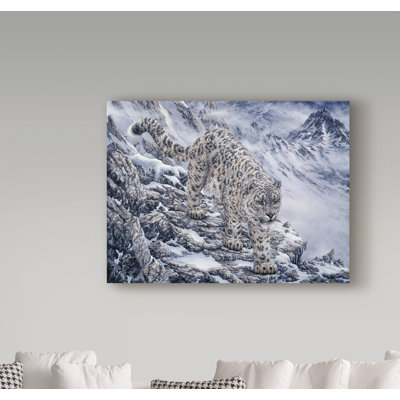 Fazulla 'Snow Leopard' Acrylic Painting Print on Wrapped Canvas