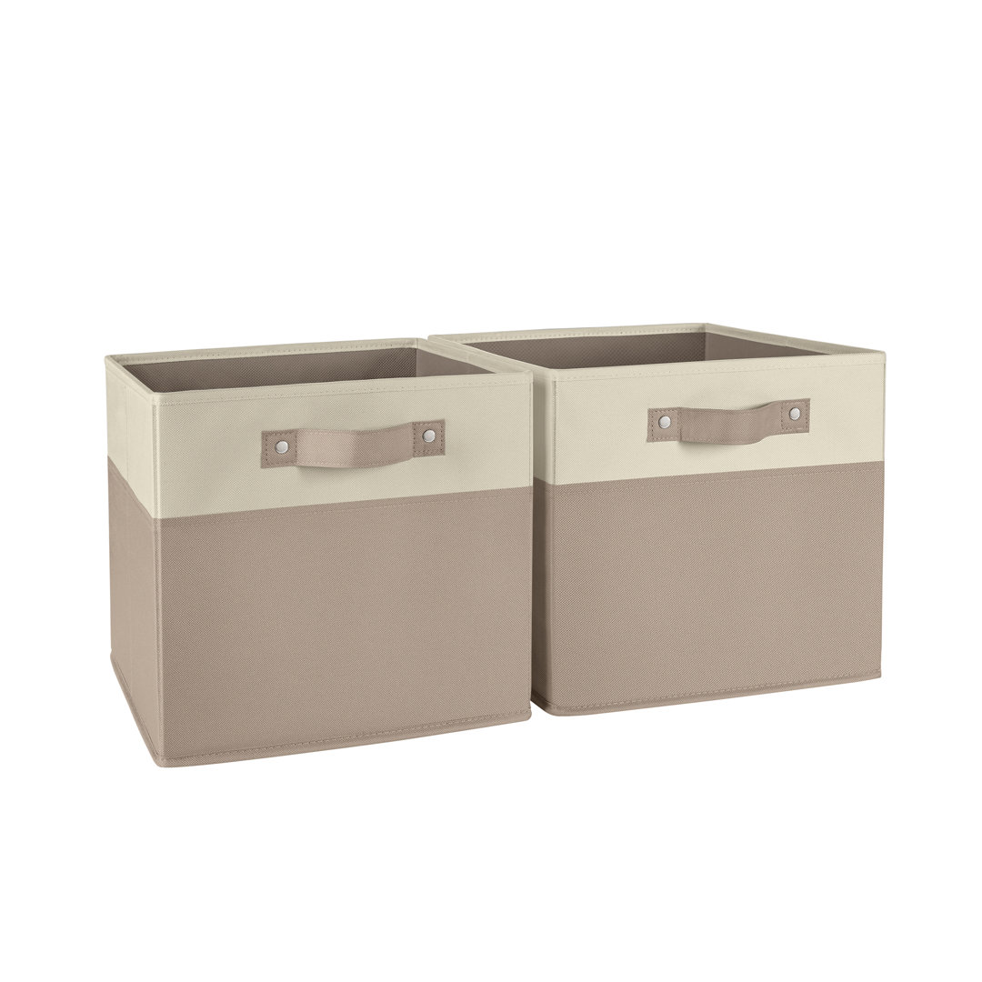 RiverRidge Kids 2pc Two-Tone Fabric Collapsbilble Cube Storage Organizers with Handles (Set of 2) RiverRidge Home 