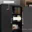 Armoire de rangement Kitchen Pantry, garde-manger à 6 niveaux avec 4 portes, noir