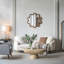 Miroir d'appoint 31 "x 30" en bois avec cadre unique