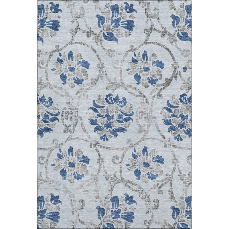 Premium Machine Washable Prisco Sky Rug, Rectangle 8' x 10'