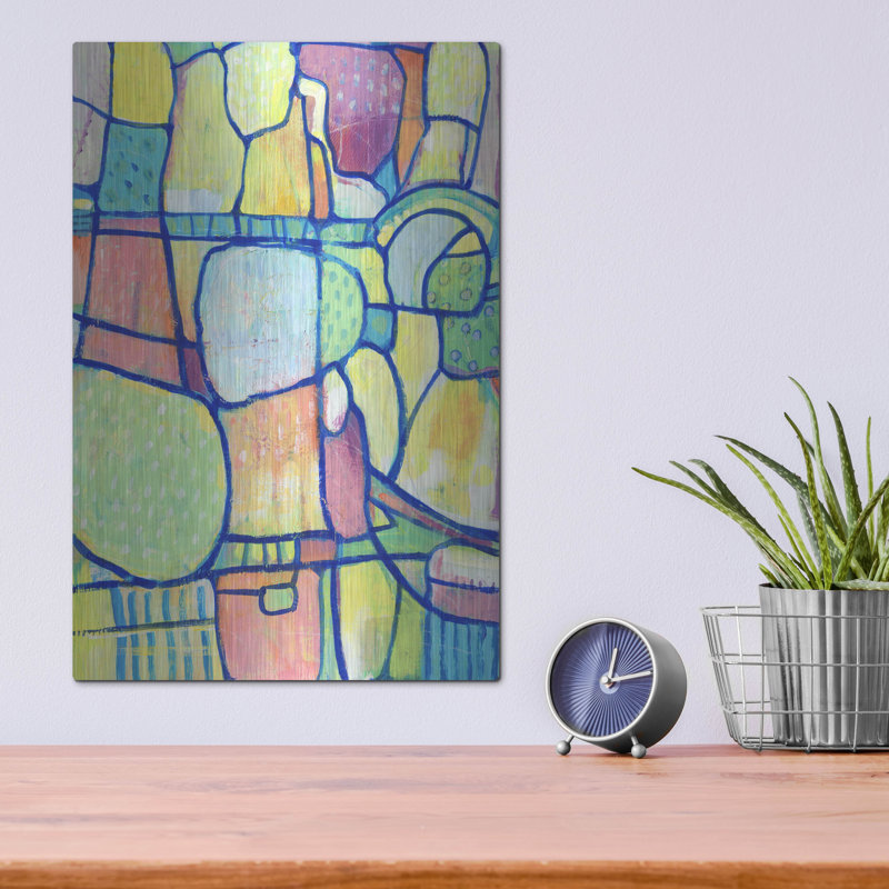 «Braiden Studio®», «Strain Glass Composition I» par Tim O'Toole, art mural en métal, H 16 po x l 12 po