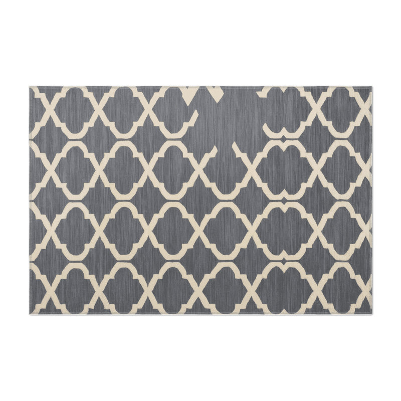 Tapis gris intérieur et extérieur Trellis