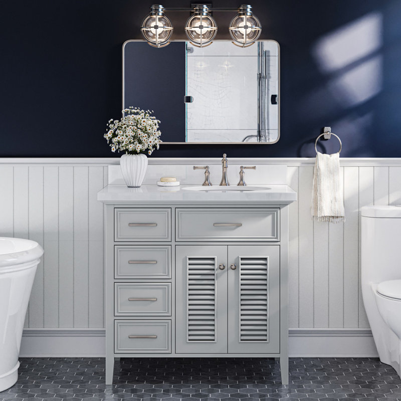Base de meuble-lavabo simple 37 po Ferree, Gris