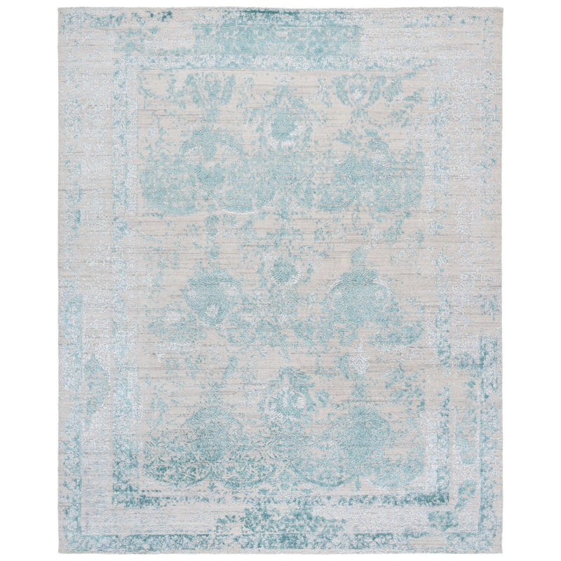 Tapis d'intérieur en viscose tissé à la main Bedford, Rectangle 9 pi x 12 pi