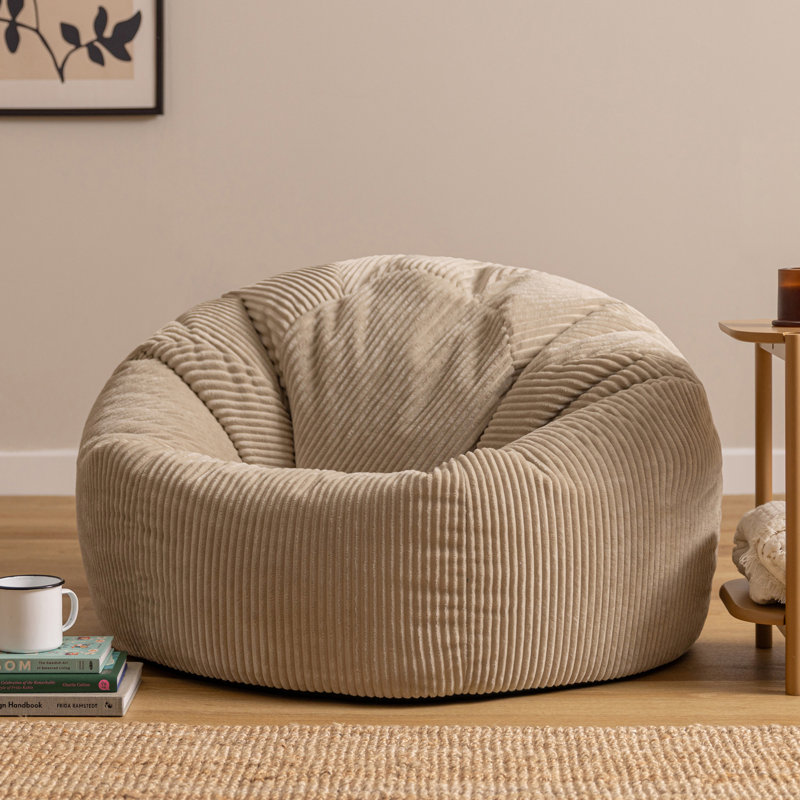 Bean Bag Bazaar Kingston Corduroy XL Classic Bean Bag, Beige