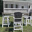 Chaises de patio pour l'extérieur - table de bar à haut plateau et tabourets de 5 finitions blanc gris pour 4 style populaire blanc / gris