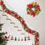 Couronne de Noël artificielle 24 po pré-éclairée, couronne de Noël à piles pour porte d'entrée, manteau de cheminée ou décoration intérieure / extérieure