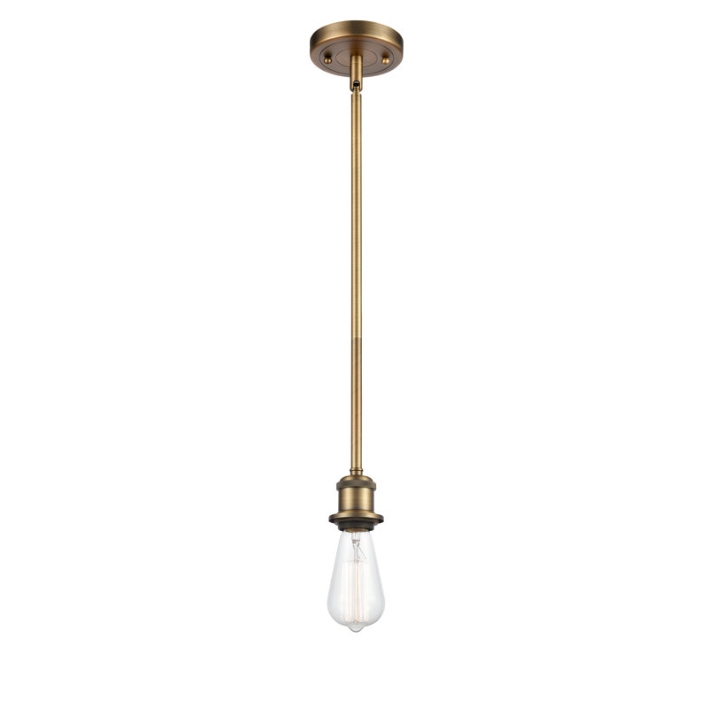Luminaire suspendu simple 1 lumière, Laiton antique noir, Ampoule incandescente rétro 60 watts