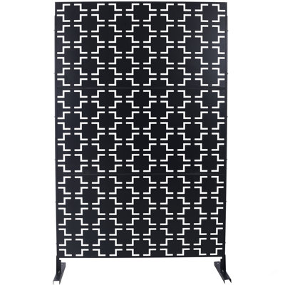 Écran d'intimité extérieur et intérieur en métal H 76 po x l 48 po, écran d'intimité décoratif autoportant pour terrasse de balcon de terrasse, panneaux de clôture d'intimité pour jardin extérieur PS105