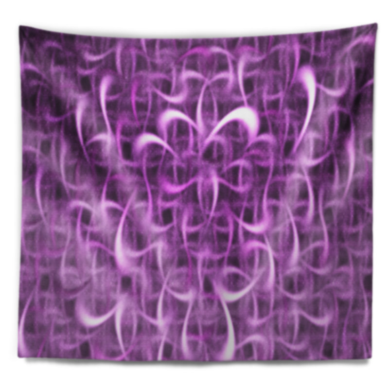 Tapisserie abstrait mauve aquarelle de motif fractal, H 32 po x l 39 po