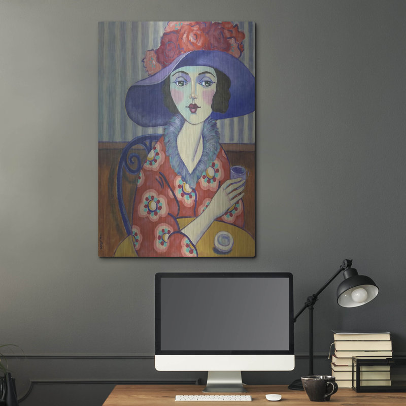 «Woman In Red» par Holly Wojhan, H 36 po x l 24 po