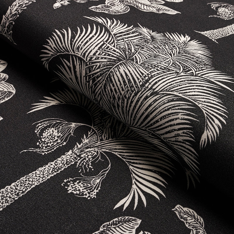 Grand Palms Indoor/Outdoor Fabric, Black