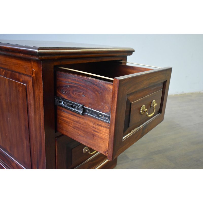 Nijaz 2 Drawer File Cabinet, Brun foncé