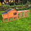 Poulailler en bois 111,5 po, grand poulailler extérieur avec cage de volaille, cage à lapin et huche, panneau UV imperméable pour la cour extérieure