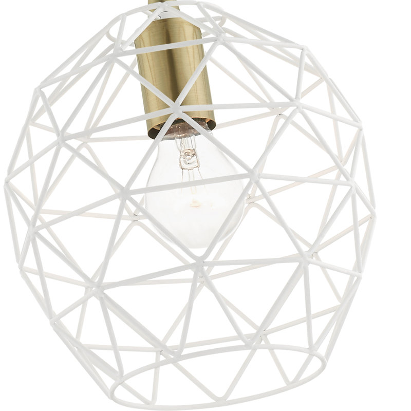 Luminaire suspendu simple à 1 lumière Lucilo, Blanc