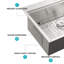 Évier de cuisine encastrable 33 po - 33 po x 22 po x 10 po d'évier de cuisine encastré à simple cuve en acier inoxydable calibre 16
