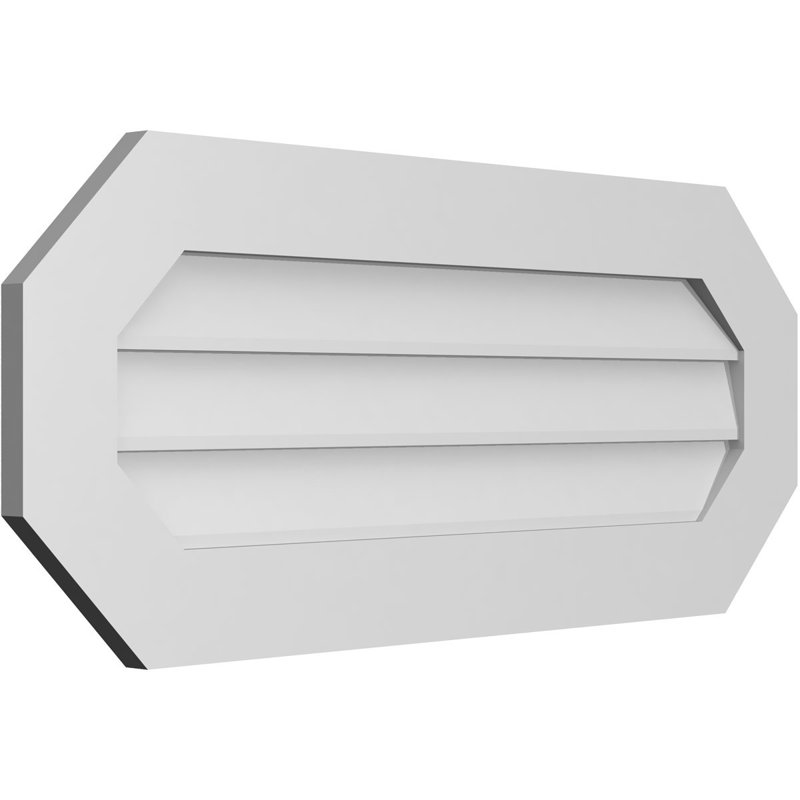 Évent horizontal gondole allongé en surface octogonal Signature, H 16 po x l 38 po x P 1 po