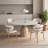 White round stone slab dining table-500656060