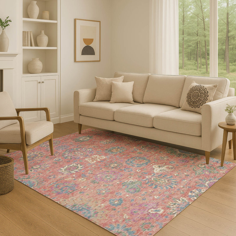 Premium Machine Washable Ariel Global Rug, Rectangle 2'6" x 3'10"